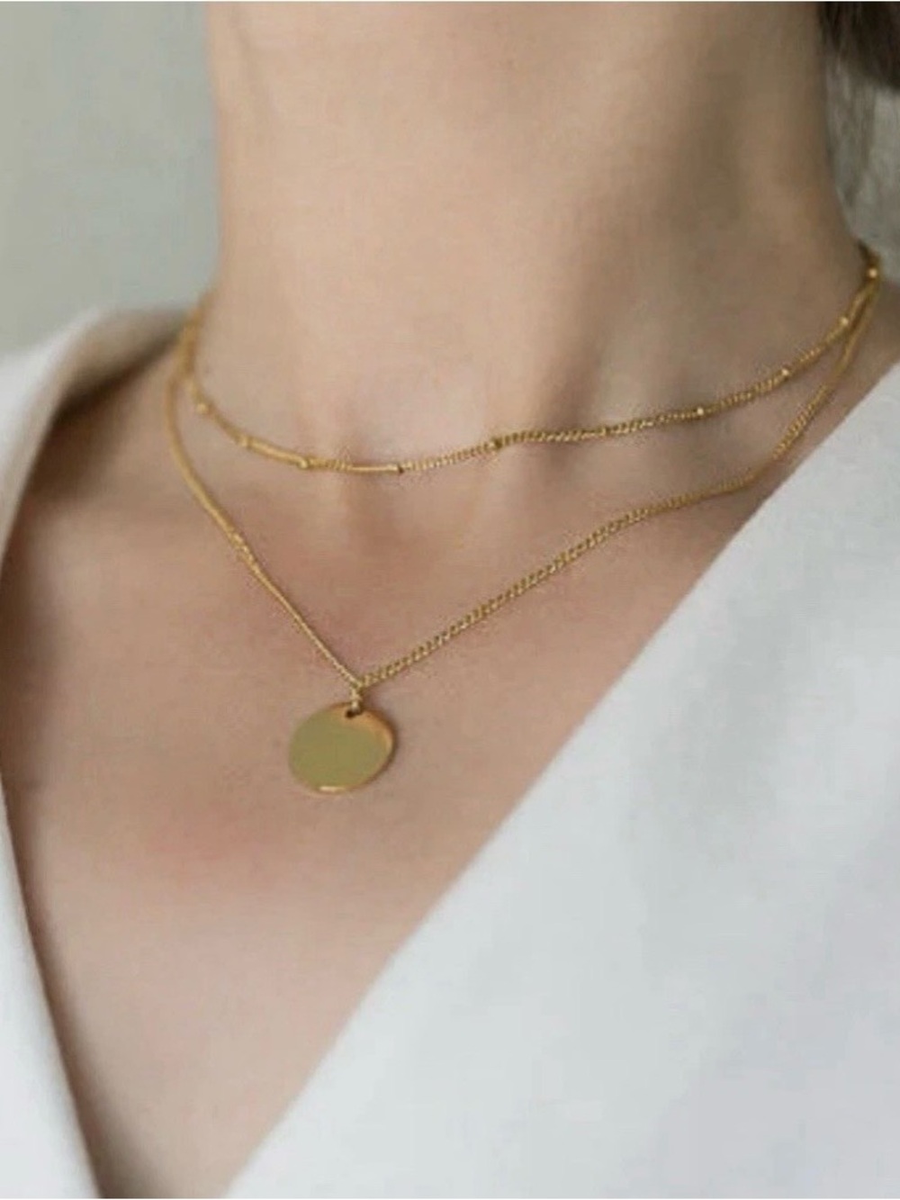 Gold Tone Layered Single Disk
Necklace Retail $29.00 - Picture 2 of 2